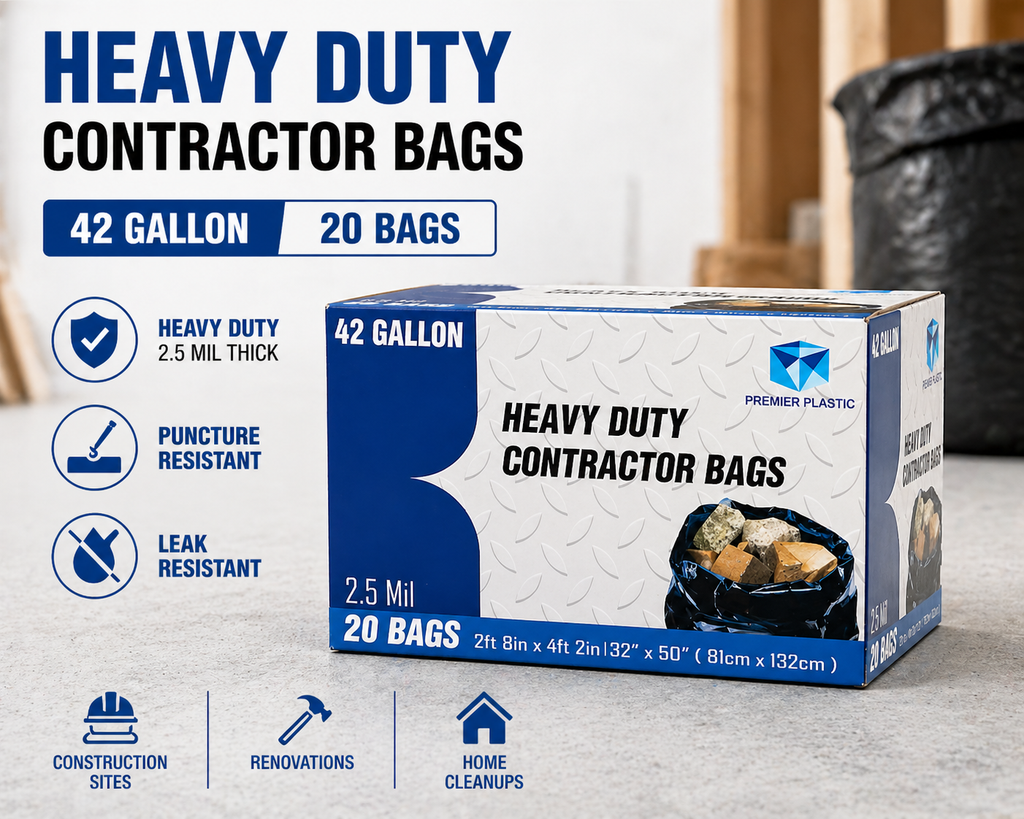 Premier Can Liner 42 GAL 20 Bags 4PACK