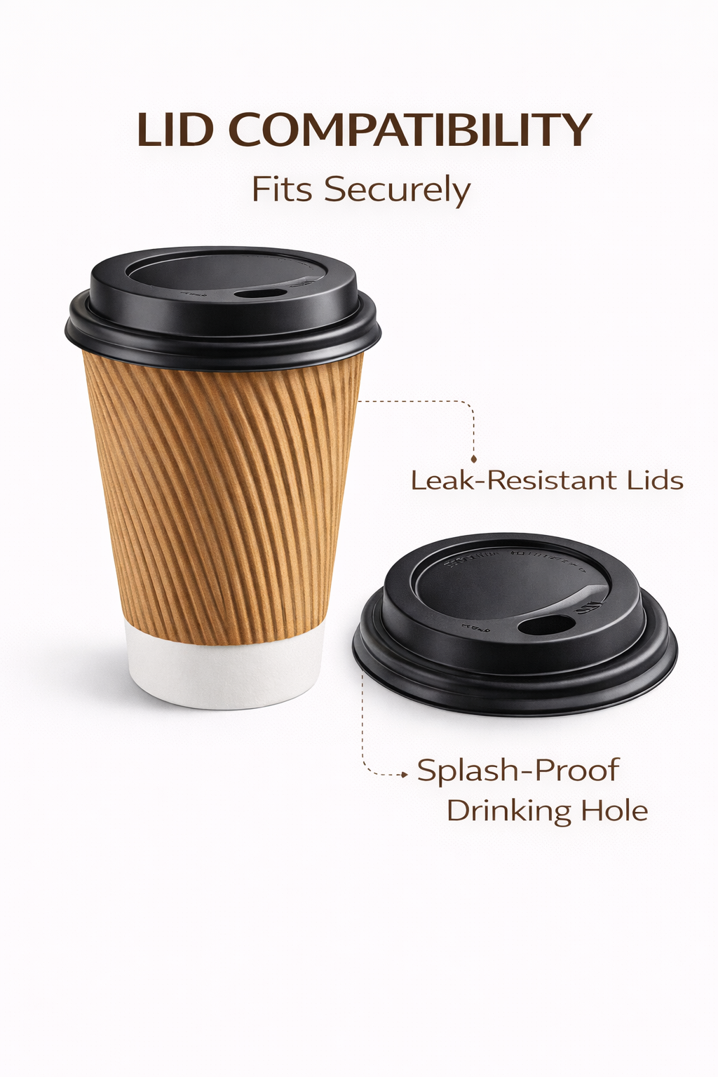 12 oz Ripple Wall Kraft Paper Cups (500 Pack)