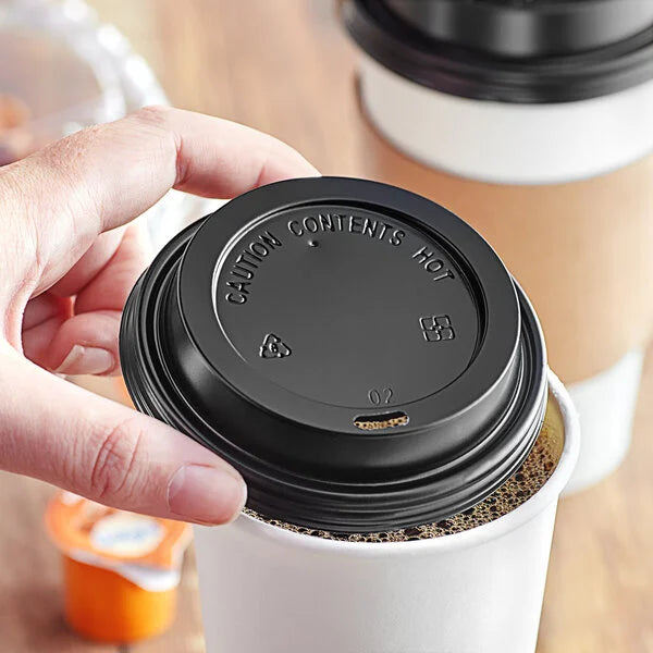 Choice Black Hot Paper Cup Travel Lid for 10-24 oz (1,000/Case)