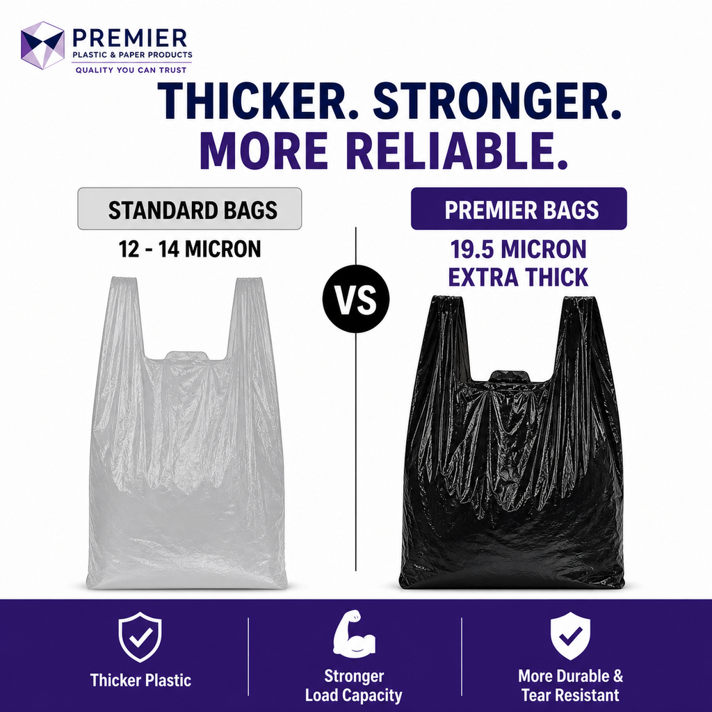 Premier 1/6 Easy Open 1000 BLACK SUPER HEAVY DUTY BAG
