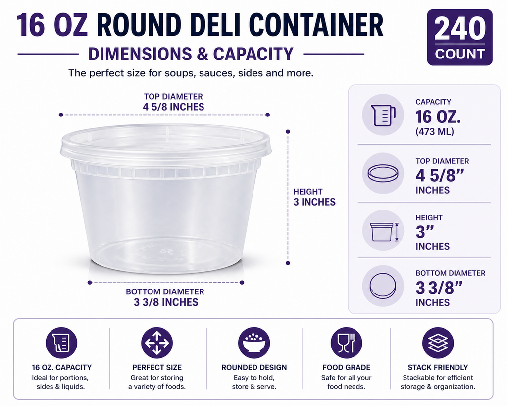 Premier Plastic Container SOUP FROSTED 16 OZ 240CT