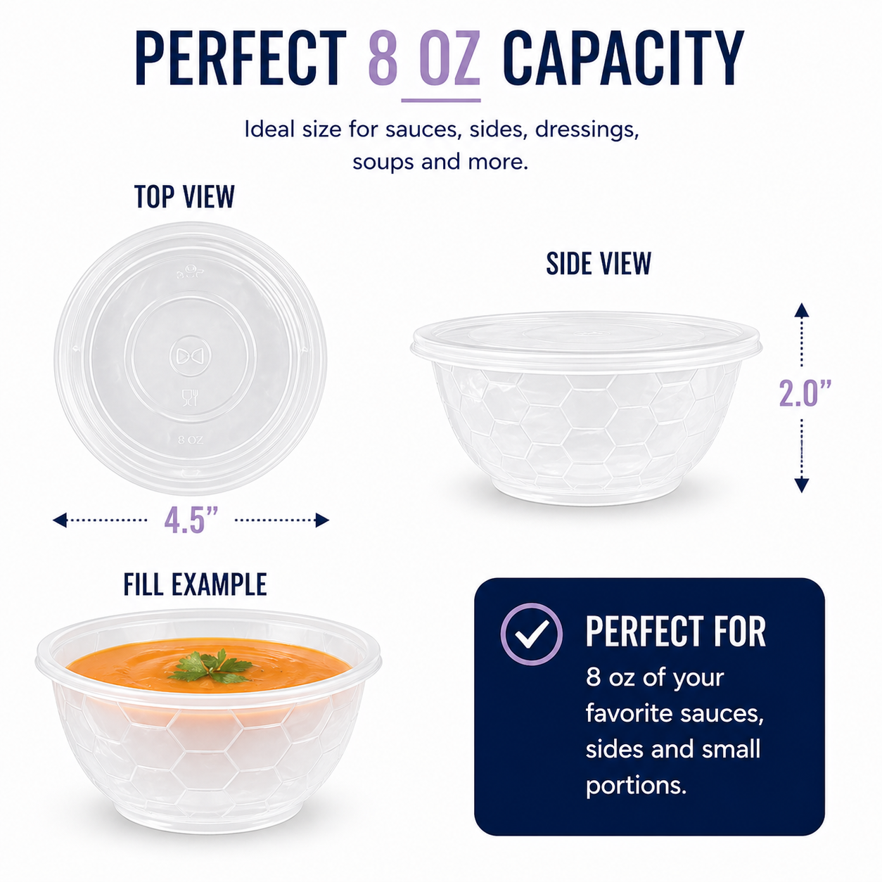 Premier Plastic Container BOWL 8 OZ CLEAR