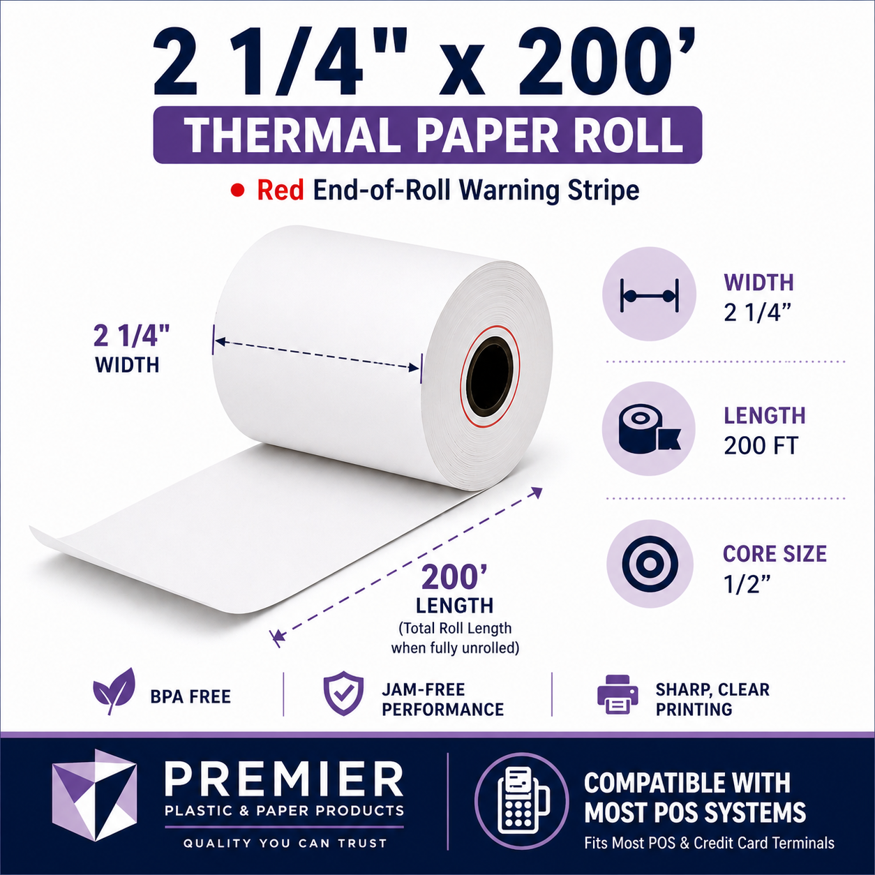 Thermal Paper 2 1/4 x 200'