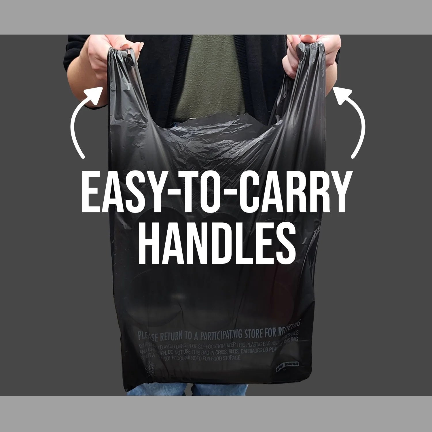 Premier Super Heavy Duty Bag12x6.5x21inch T-Shirt Bags with Handles Shopping Grocery Bags, White