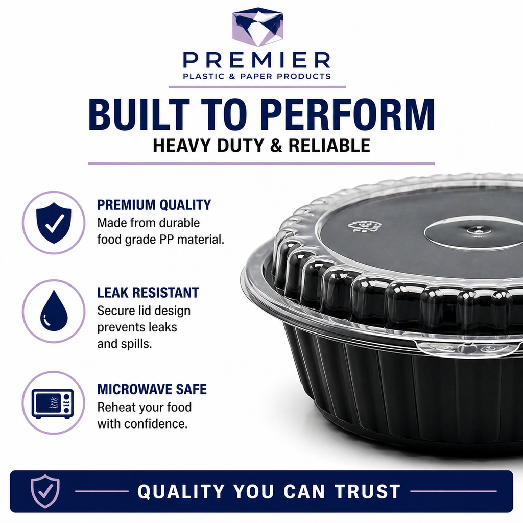 Premier Plastic Container ROUND W LID ROR 8399 150 CT 24 OZ