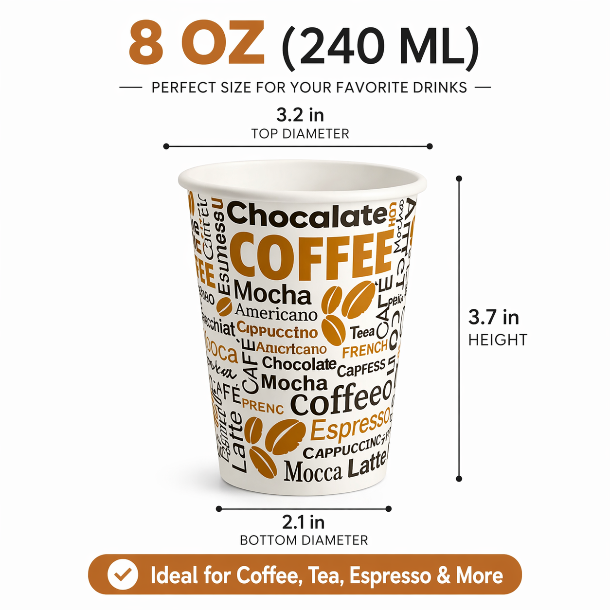 Premier PAPER CUP 8 OZ (500COUNT)
