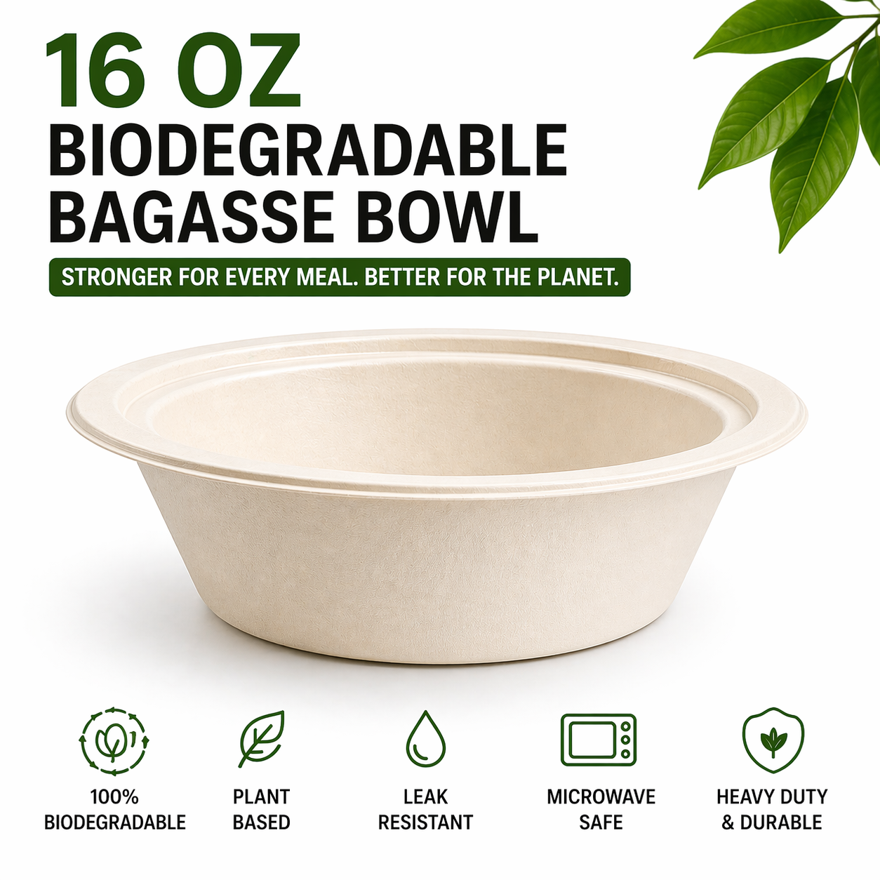 Premier Biodegradable BOWL 16 OZ 1000CT