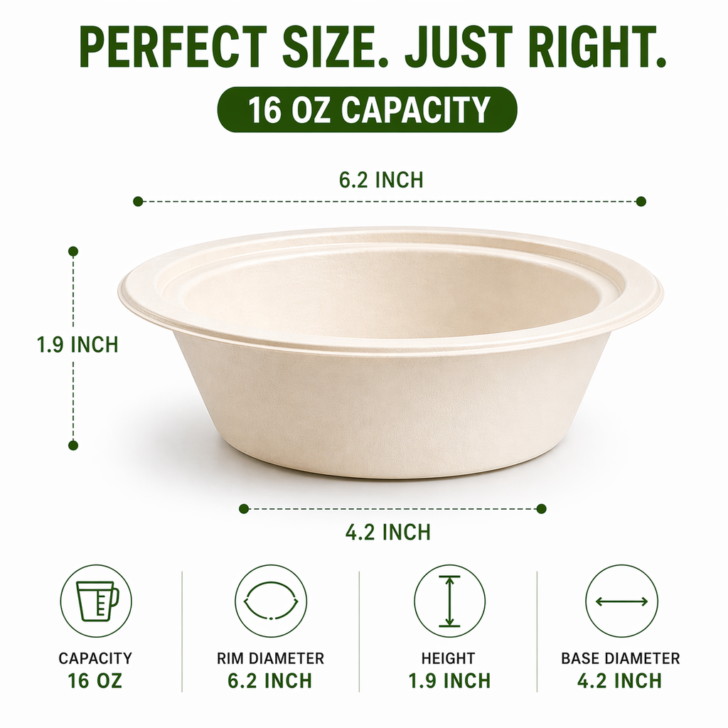 Premier Biodegradable BOWL 16 OZ 1000CT