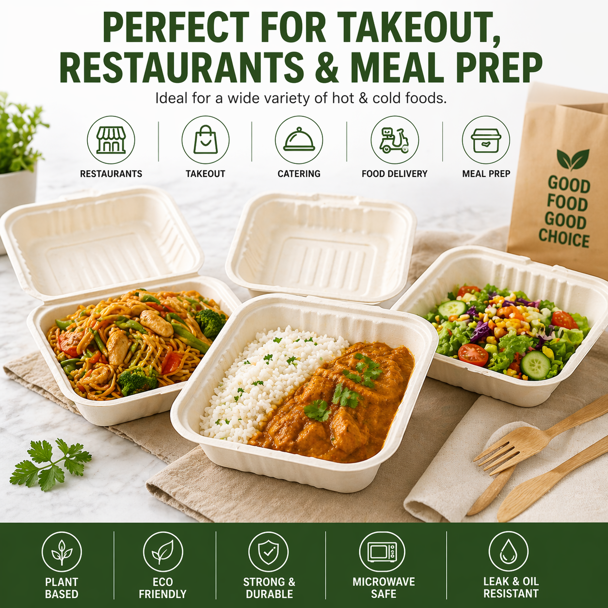 Premier Biodegradable CLAMSHELL 6X 6 500CT