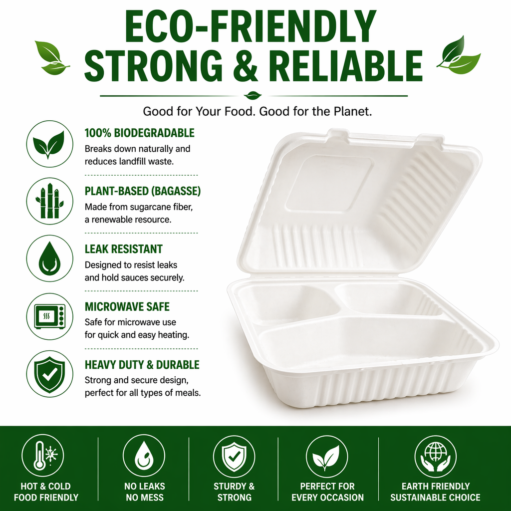 Premier Biodegradable CLAMSHELL 9 X 9 3CP 200CT