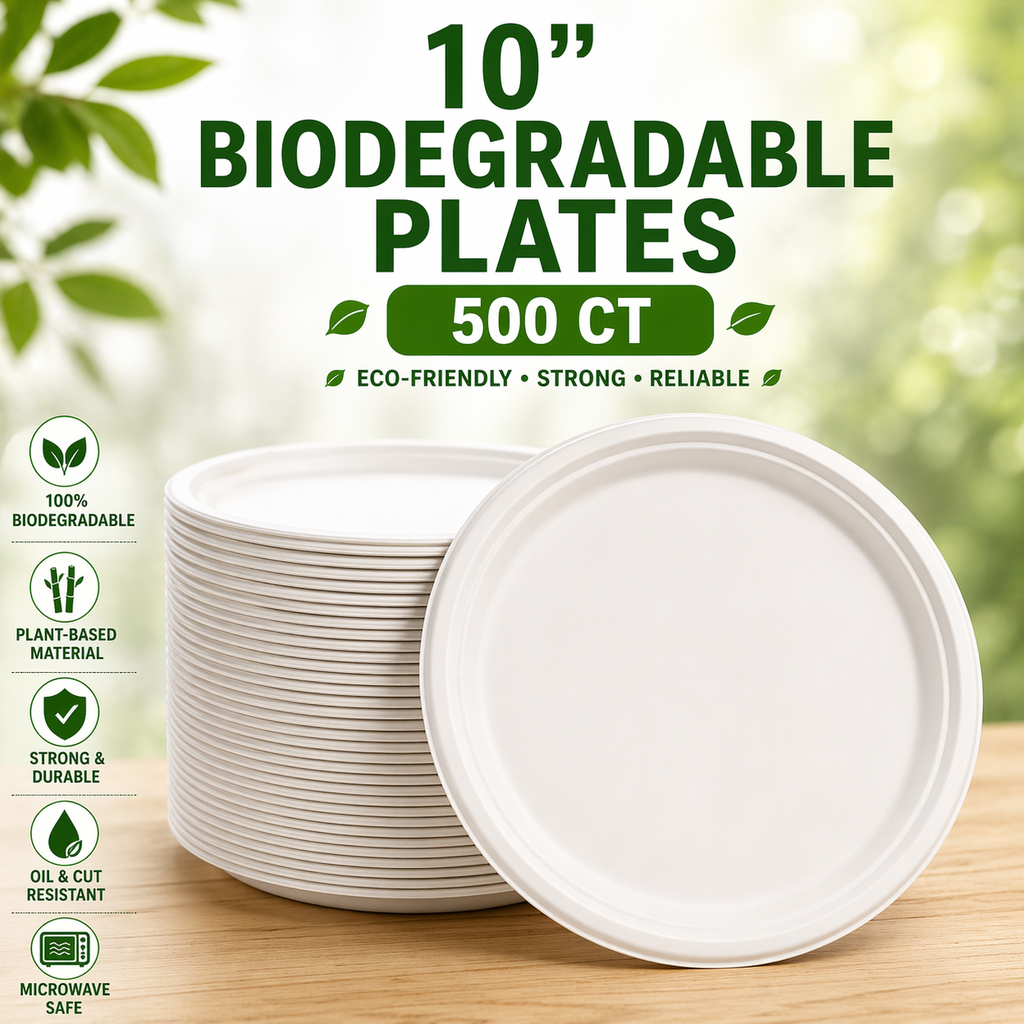 Premier Biodegradable ROUND PLATE 10 INCH 500CT