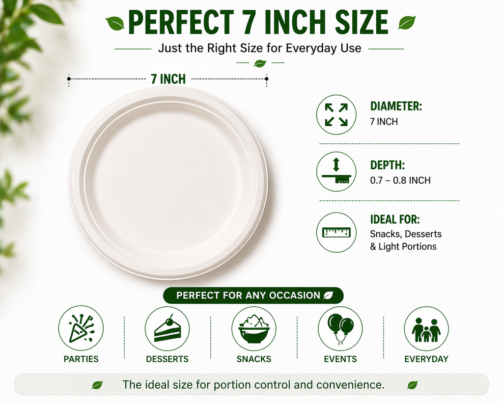 Premier Biodegradable ROUND PLATE 7 INCH 24 PK 480CT