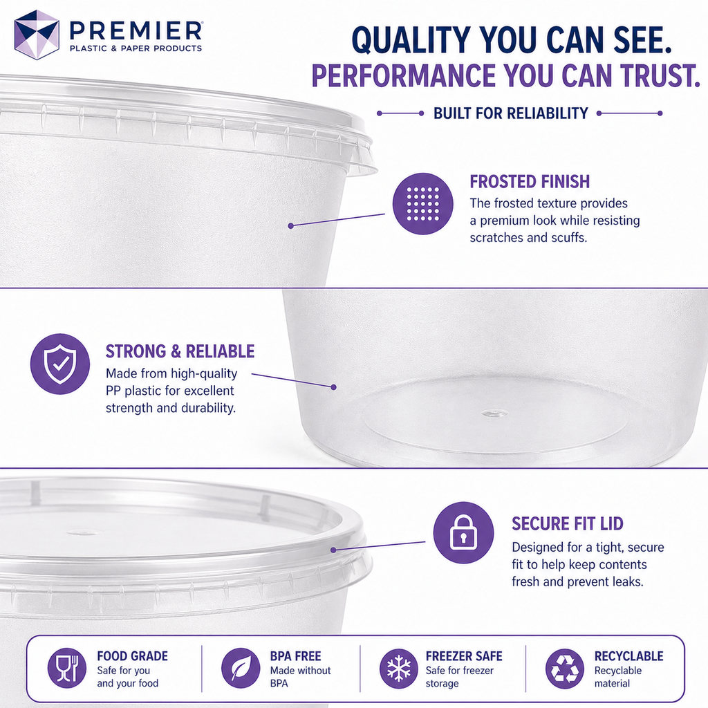 Premier Plastic Container SOUP CLEAR HWY 16 OZ 240CT
