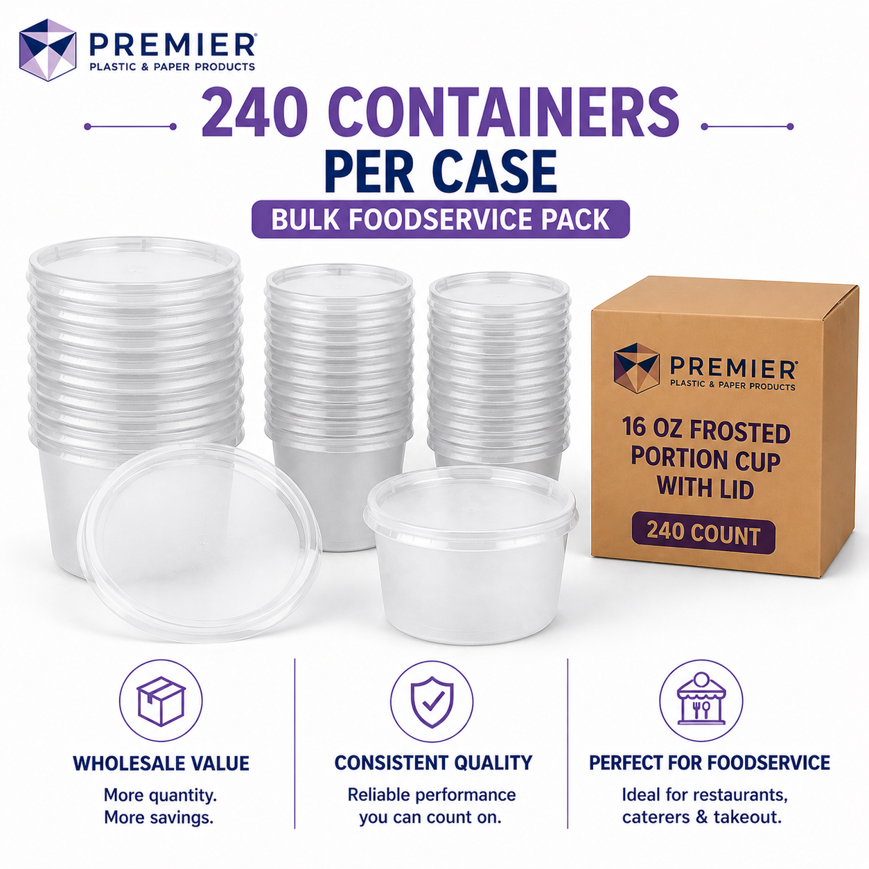 Premier Plastic Container SOUP CLEAR HWY 16 OZ 240CT
