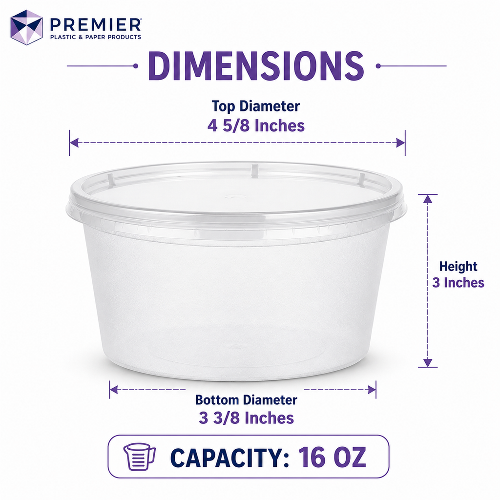 Premier Plastic Container SOUP CLEAR HWY 16 OZ 240CT
