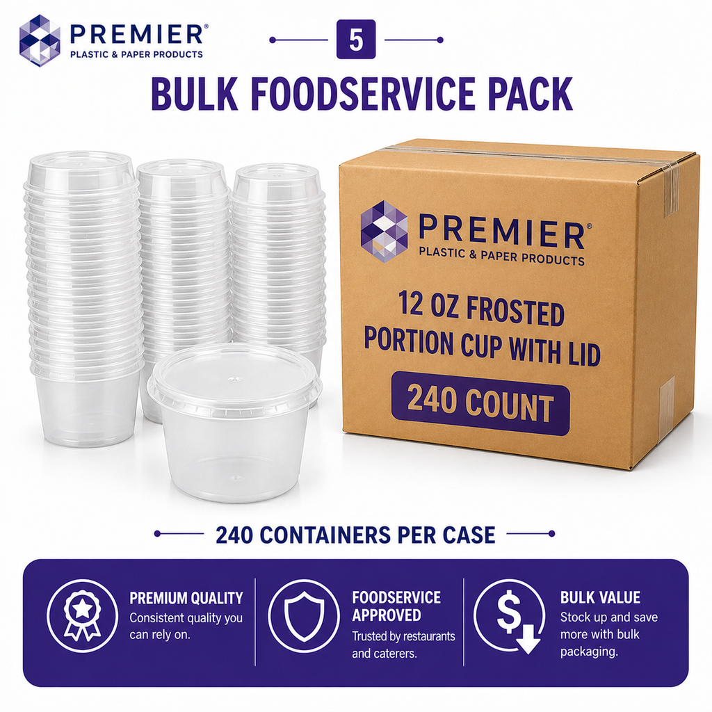 Premier Plastic Container SOUP FROSTED 12 OZ 240CT