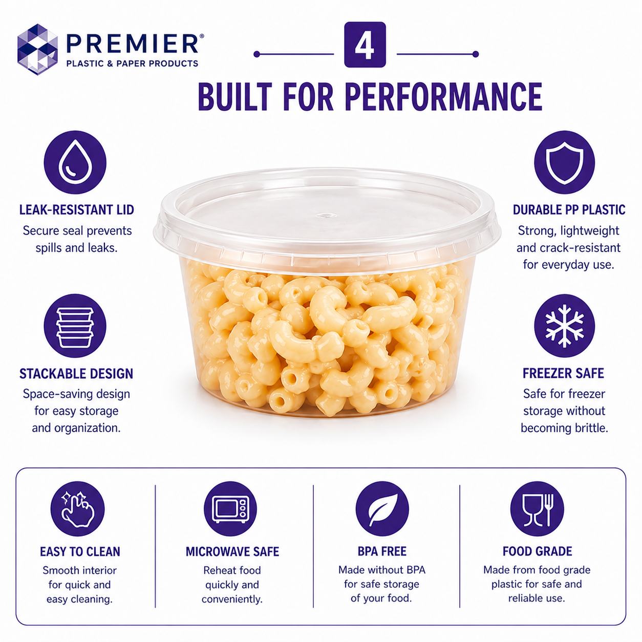 Premier Plastic Container SOUP FROSTED 12 OZ 240CT
