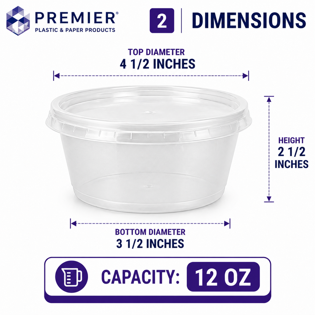 Premier Plastic Container SOUP FROSTED 12 OZ 240CT