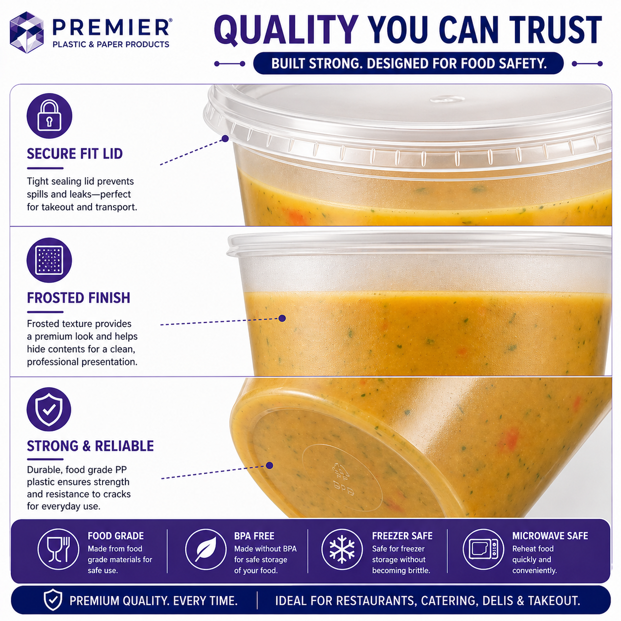 Premier Plastic Container SOUP FROSTED 32 OZ 240CT