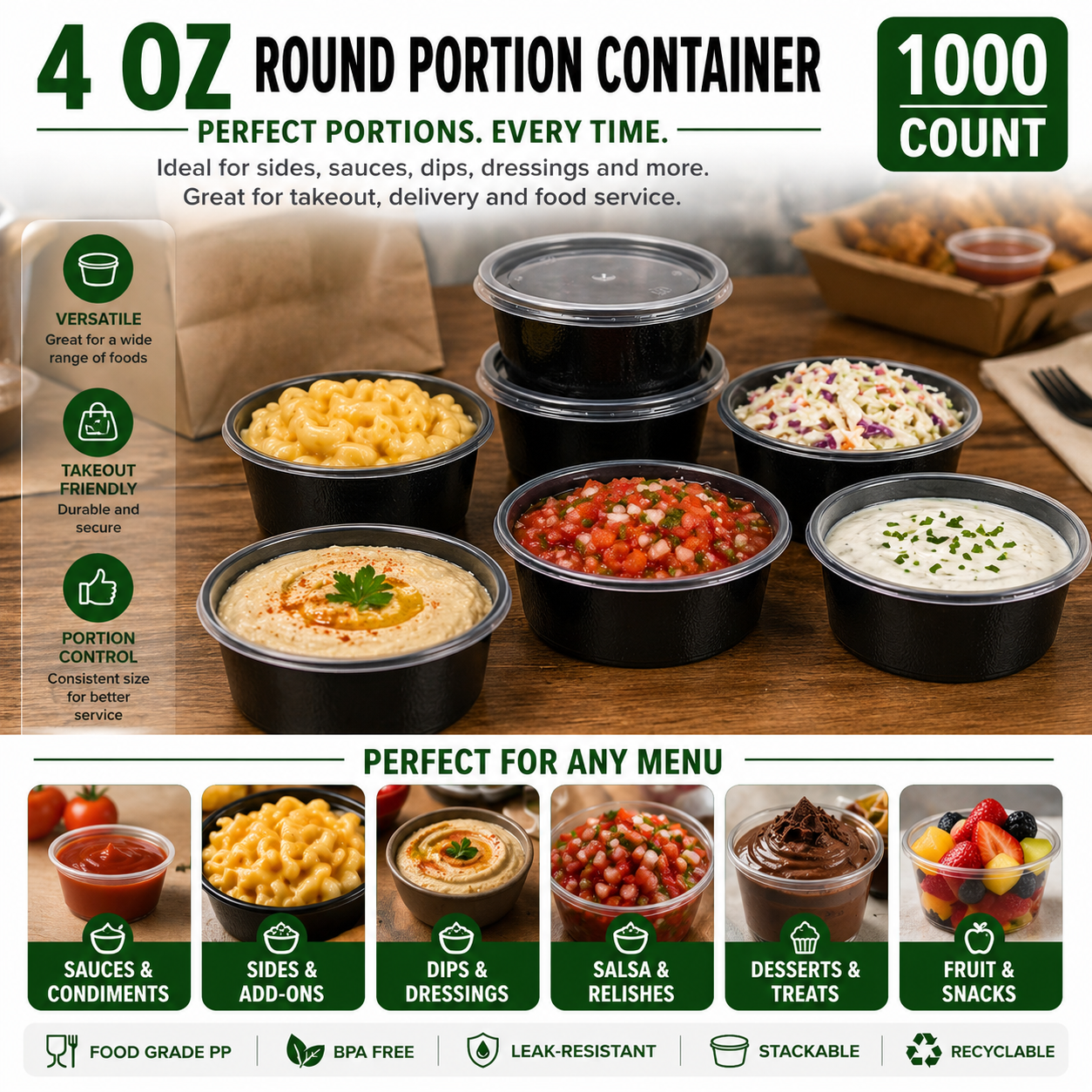 Premier Plastic Container ROUND 4 OZ W LID 1000 CT