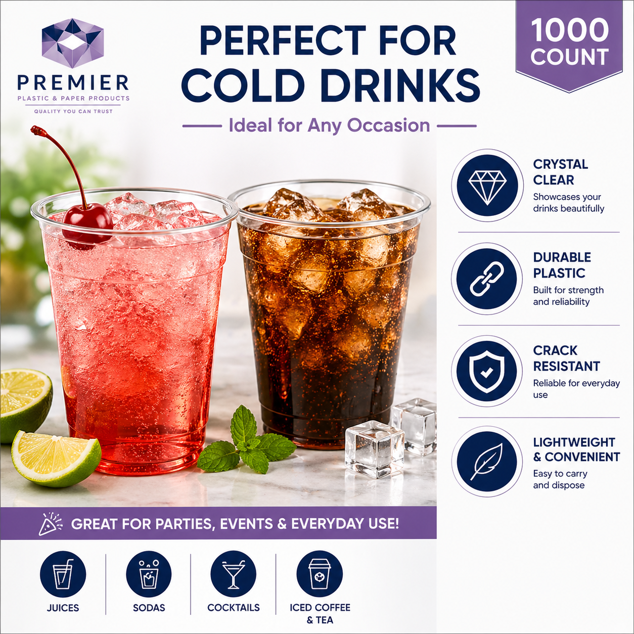 Premier PET GLASS 12 OZ 1000 CT