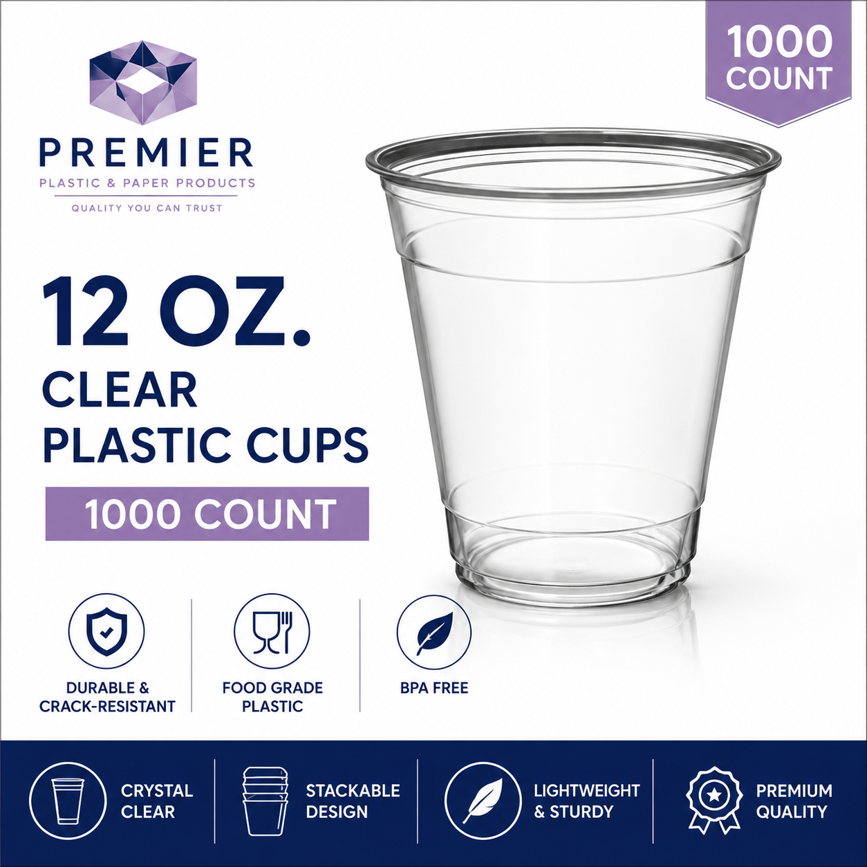 Premier PET GLASS 12 OZ 1000 CT