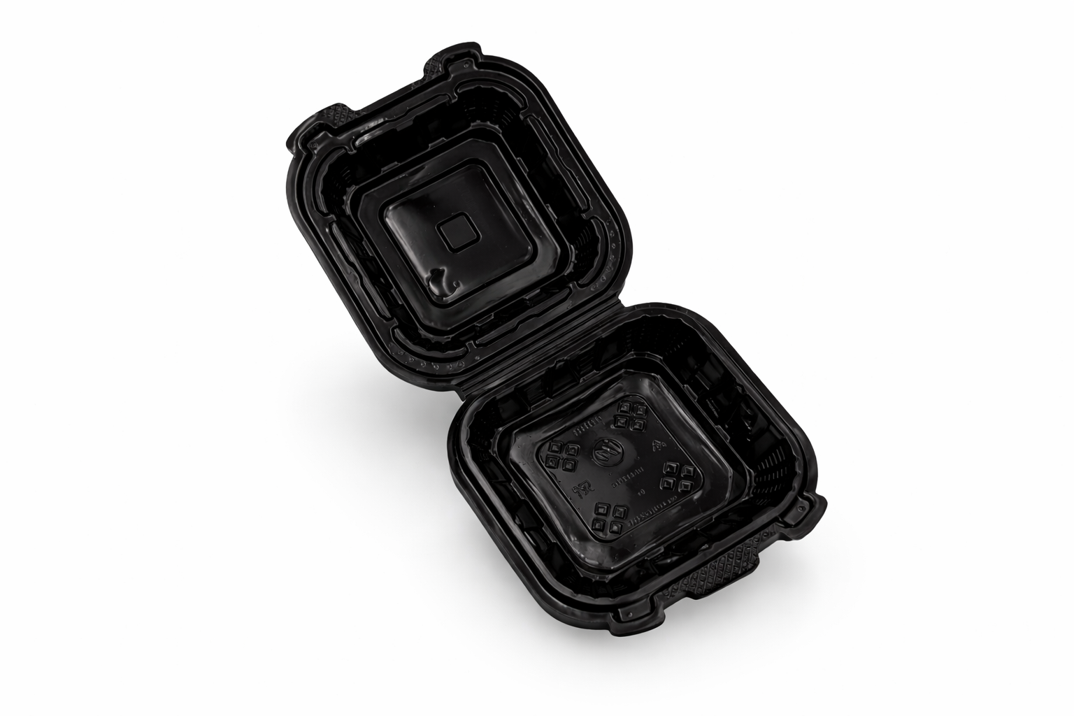 Premier Plastic Container Hinged BLACK 6/6 200 CT