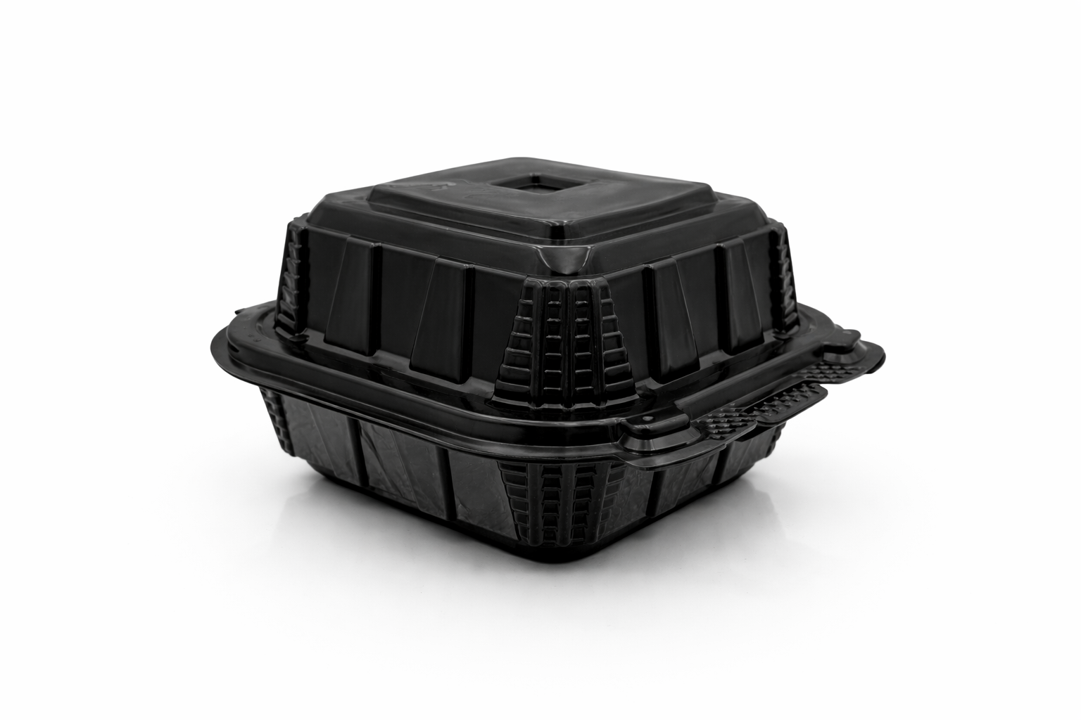 Premier Plastic Container Hinged BLACK 6/6 200 CT