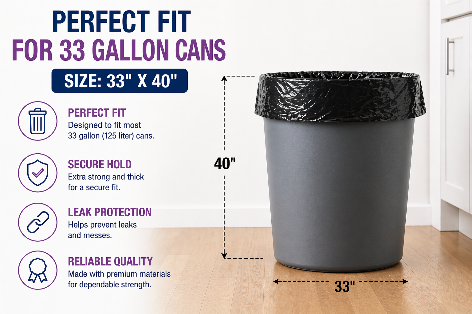Premier Can Liner 33 GAL 150 CT