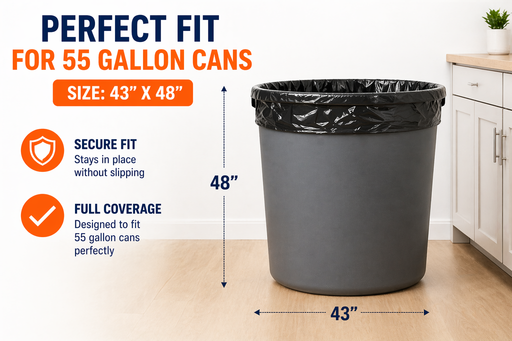 Premier Can Liner 55 GAL PUMP 150 CT BLACK