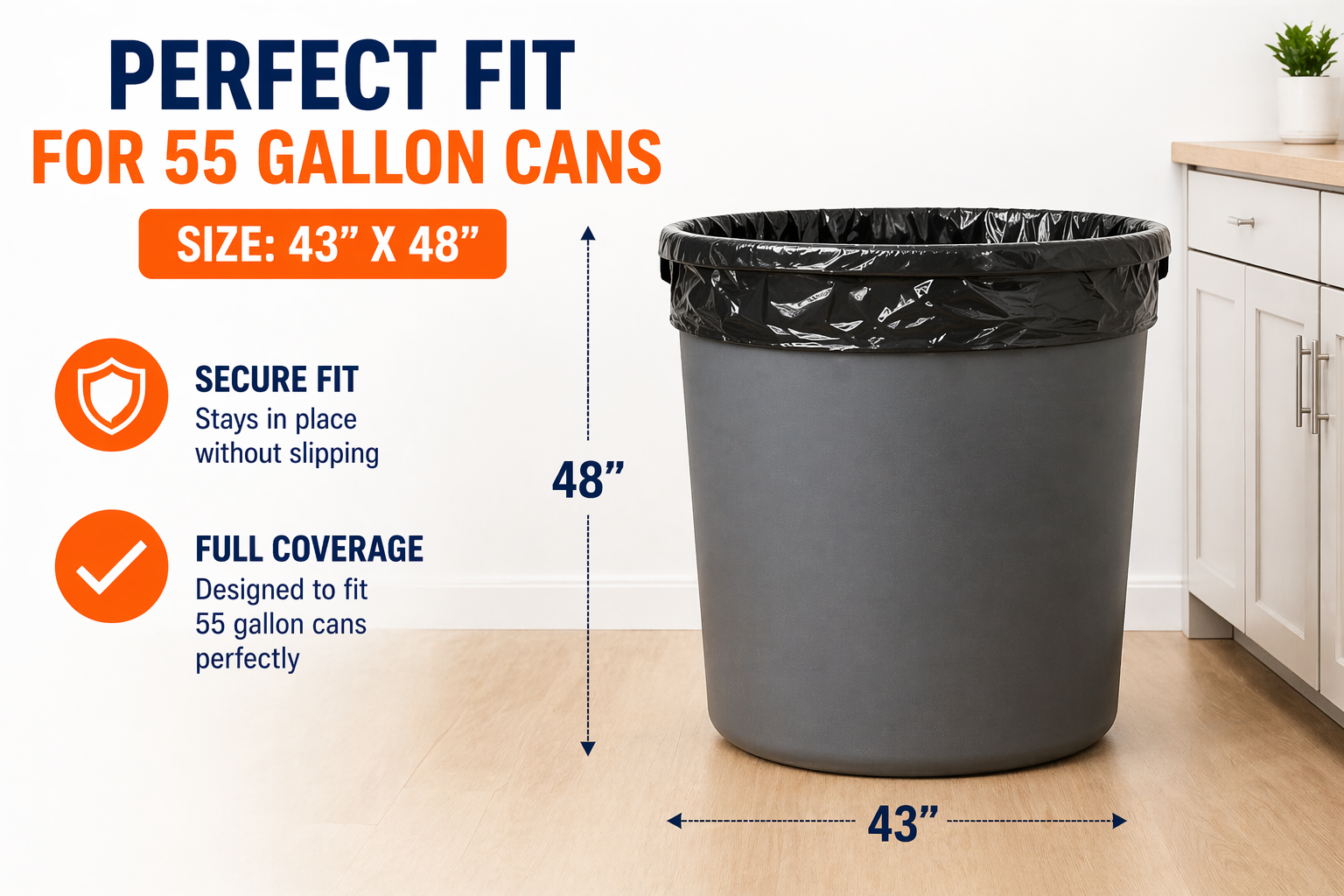 Premier Can Liner 55 GAL PUMP 150 CT BLACK