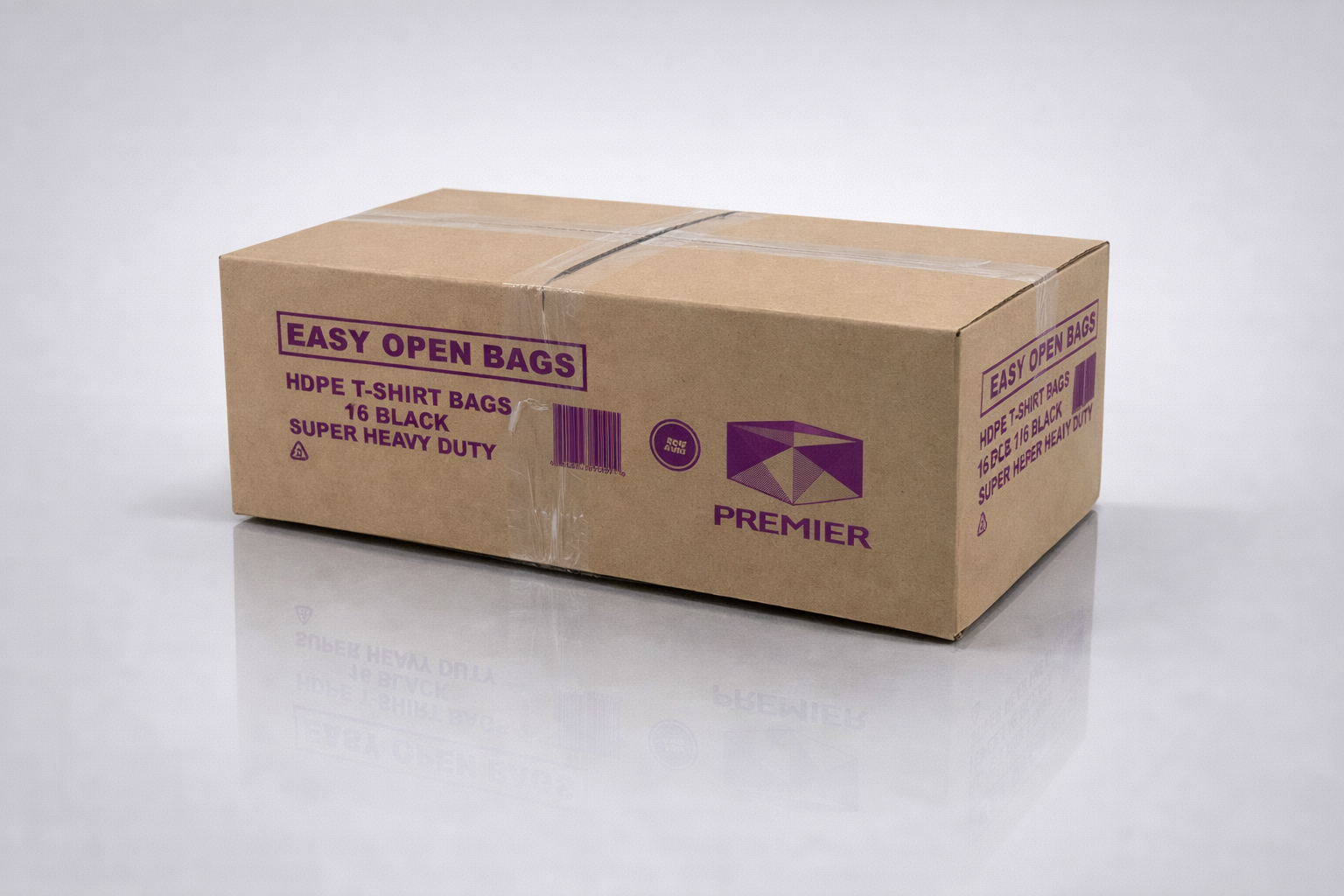 1/6 Large Easy Open 400pc BLACK SUPER HEAVY DUTY Plastic Bag