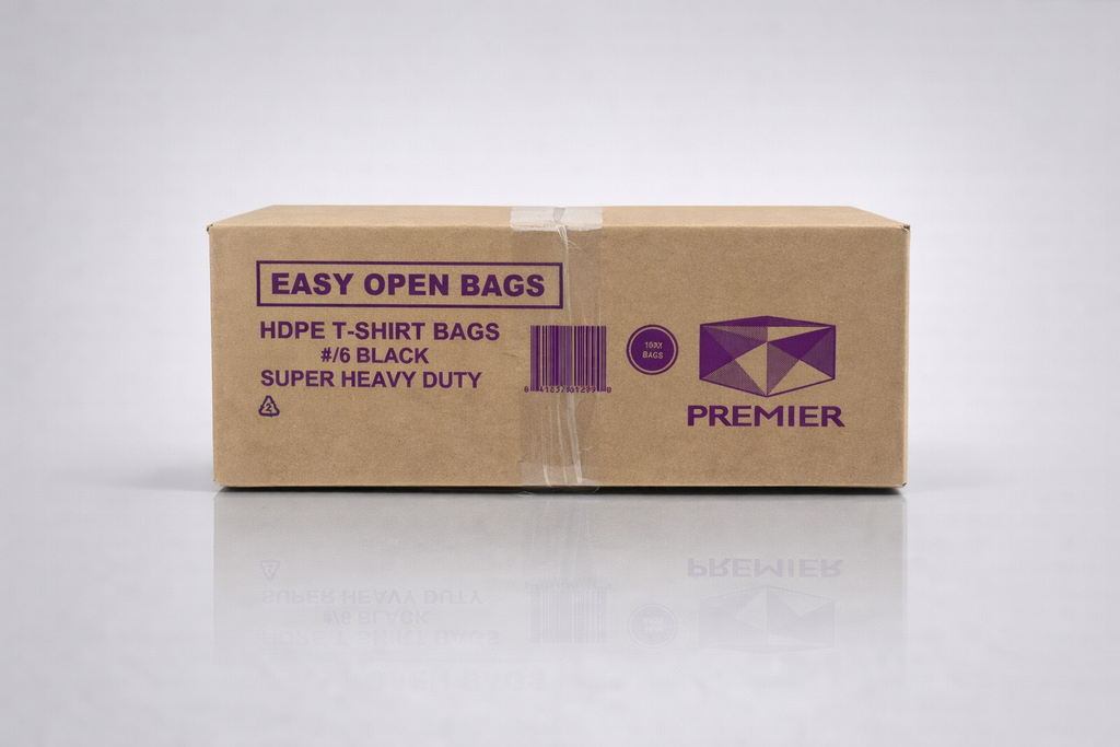 1/6 Large Easy Open 400pc BLACK SUPER HEAVY DUTY Plastic Bag