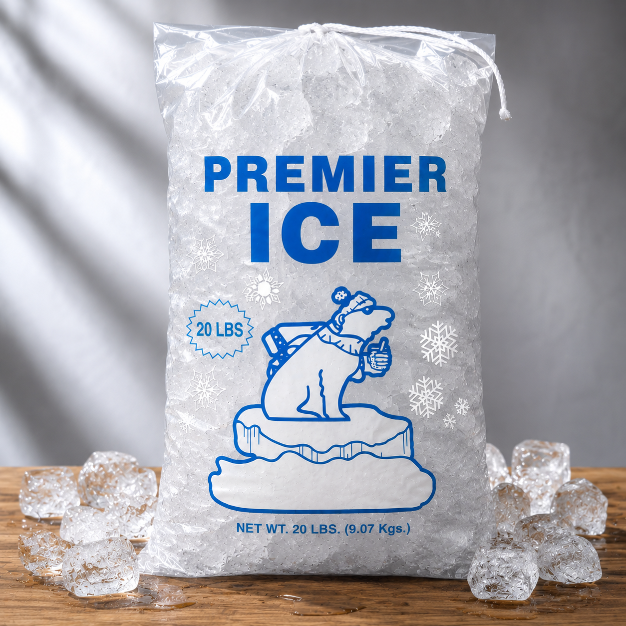 Ice Bags  with drawstrings