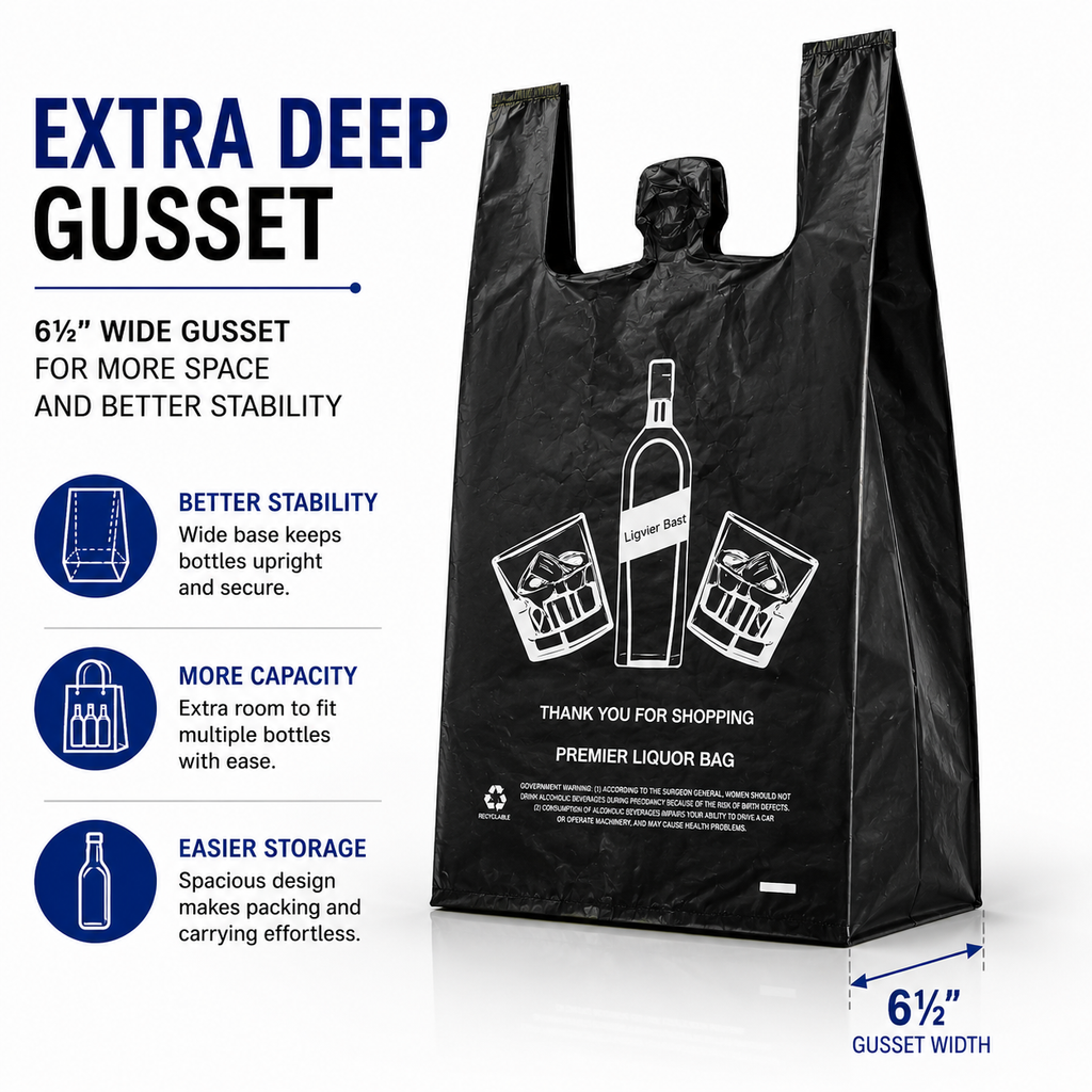 Liquor Bags Heavy Duty - Black
