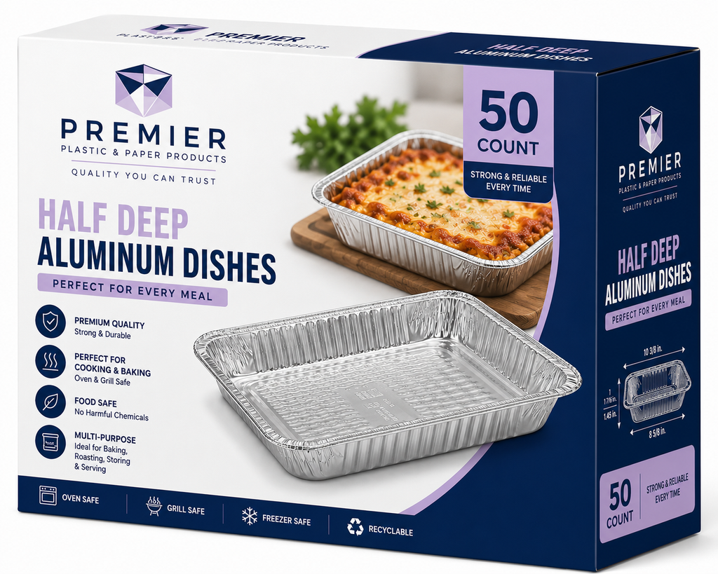 Aluminium Steam Table Trays Full and Half Size | Pack of 50