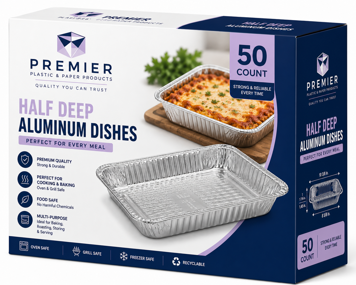 Aluminium Steam Table Trays Full and Half Size | Pack of 50
