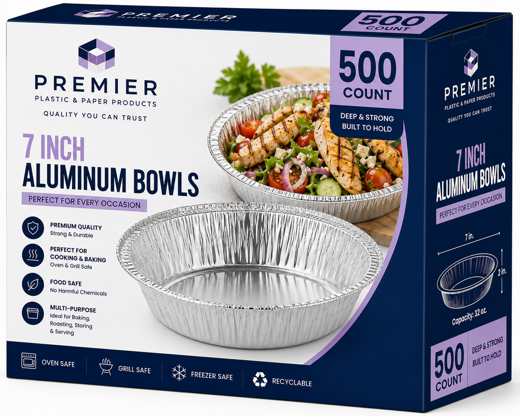 Aluminium To-Go Bowls Lid Seal Compatible | Pack of 500