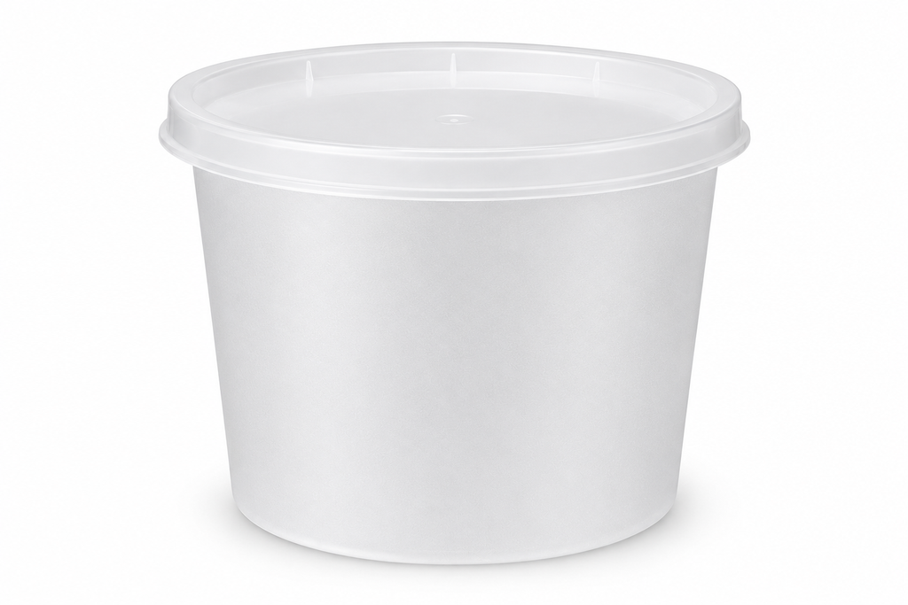 Round Frosted Deli Food Container with Lid | Pack of 240