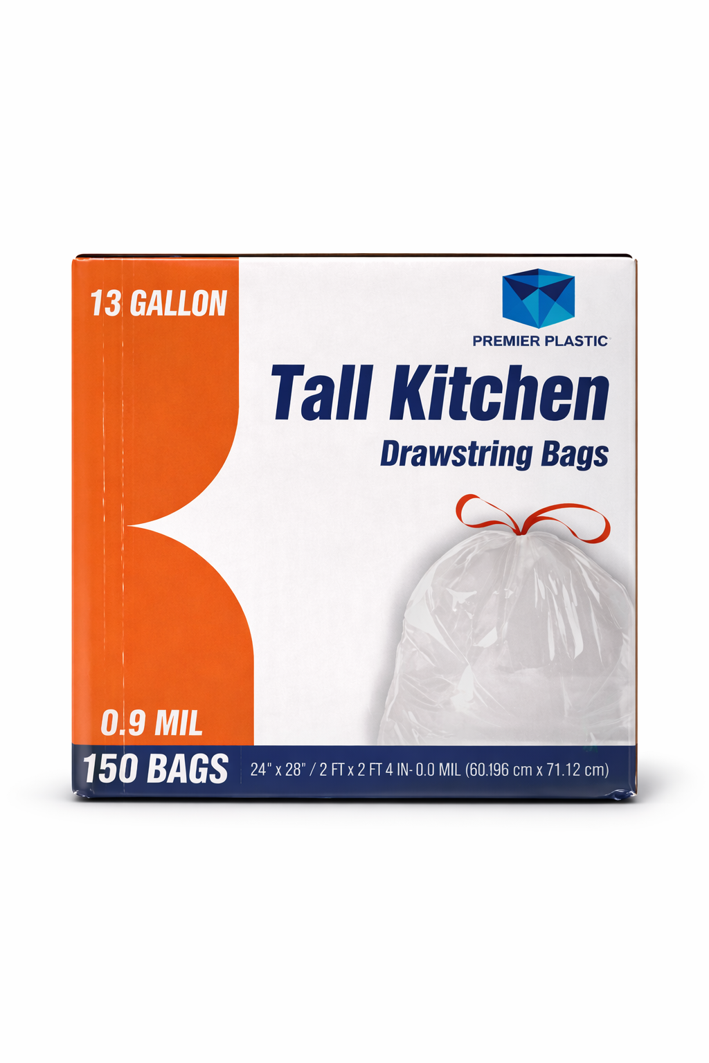 Premier Can Liner 13 GAL DRAWTAPE 150CT