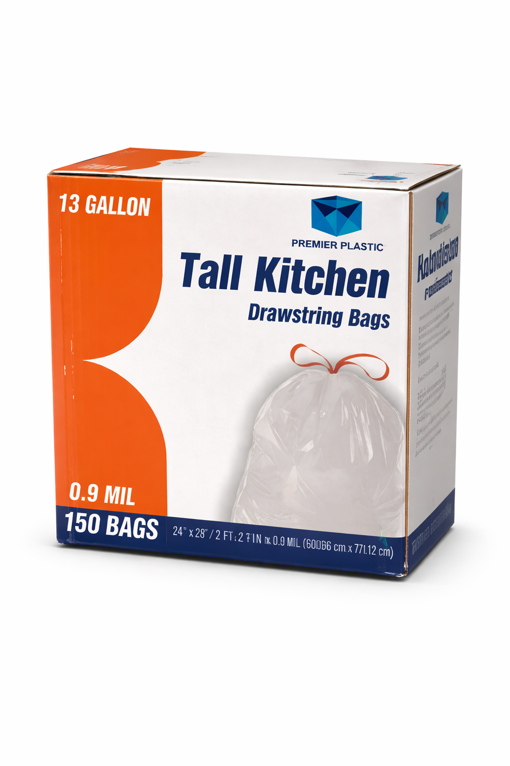 Premier Can Liner 13 GAL DRAWTAPE 150CT