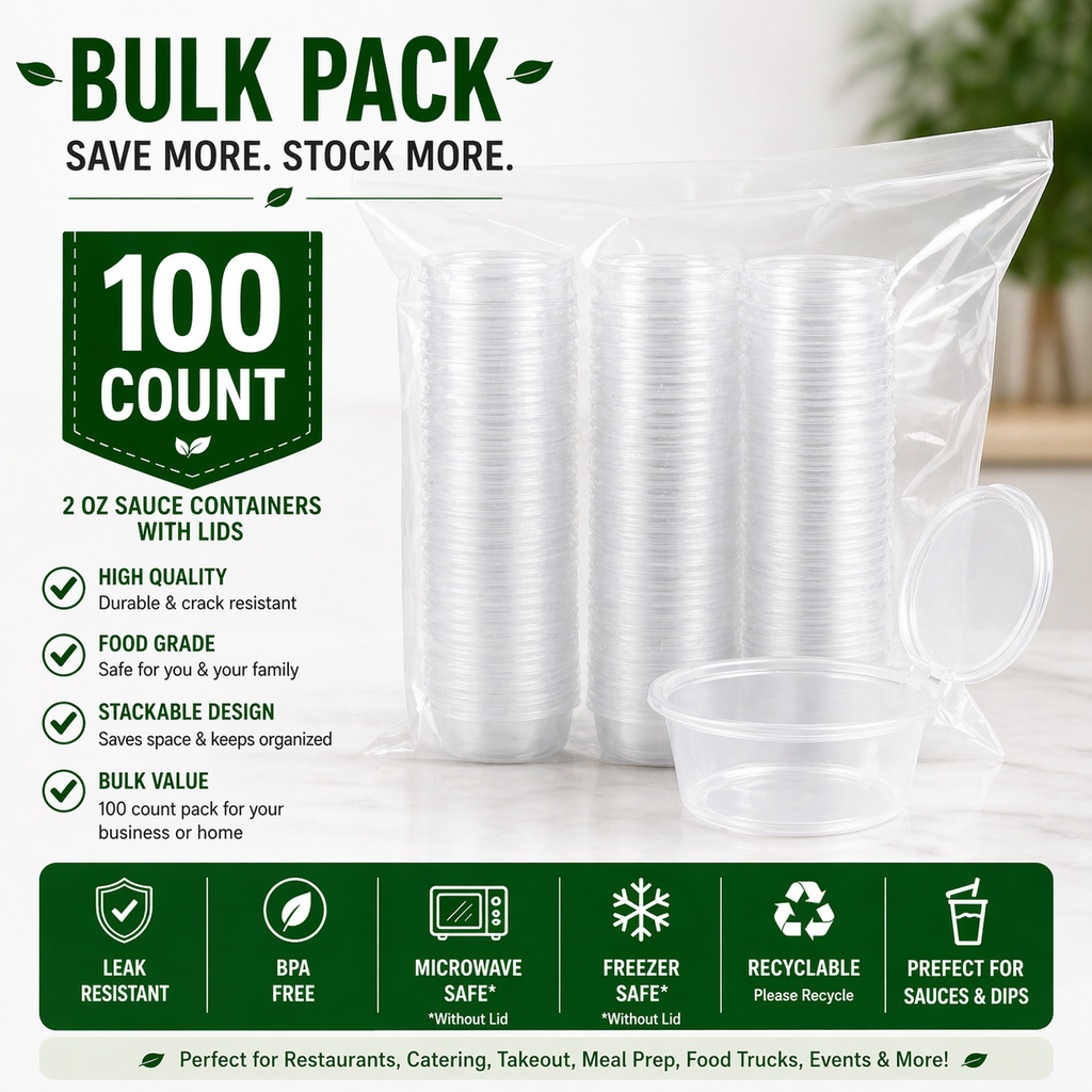 Premier Plastic Container 2oz CLEAR W/LID 1000CT