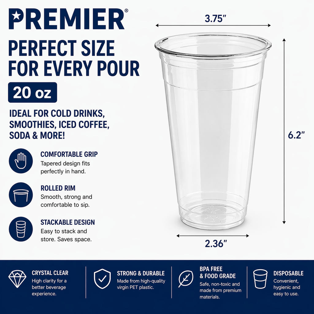 Premier PET GLASS 20 OZ 1000 CT