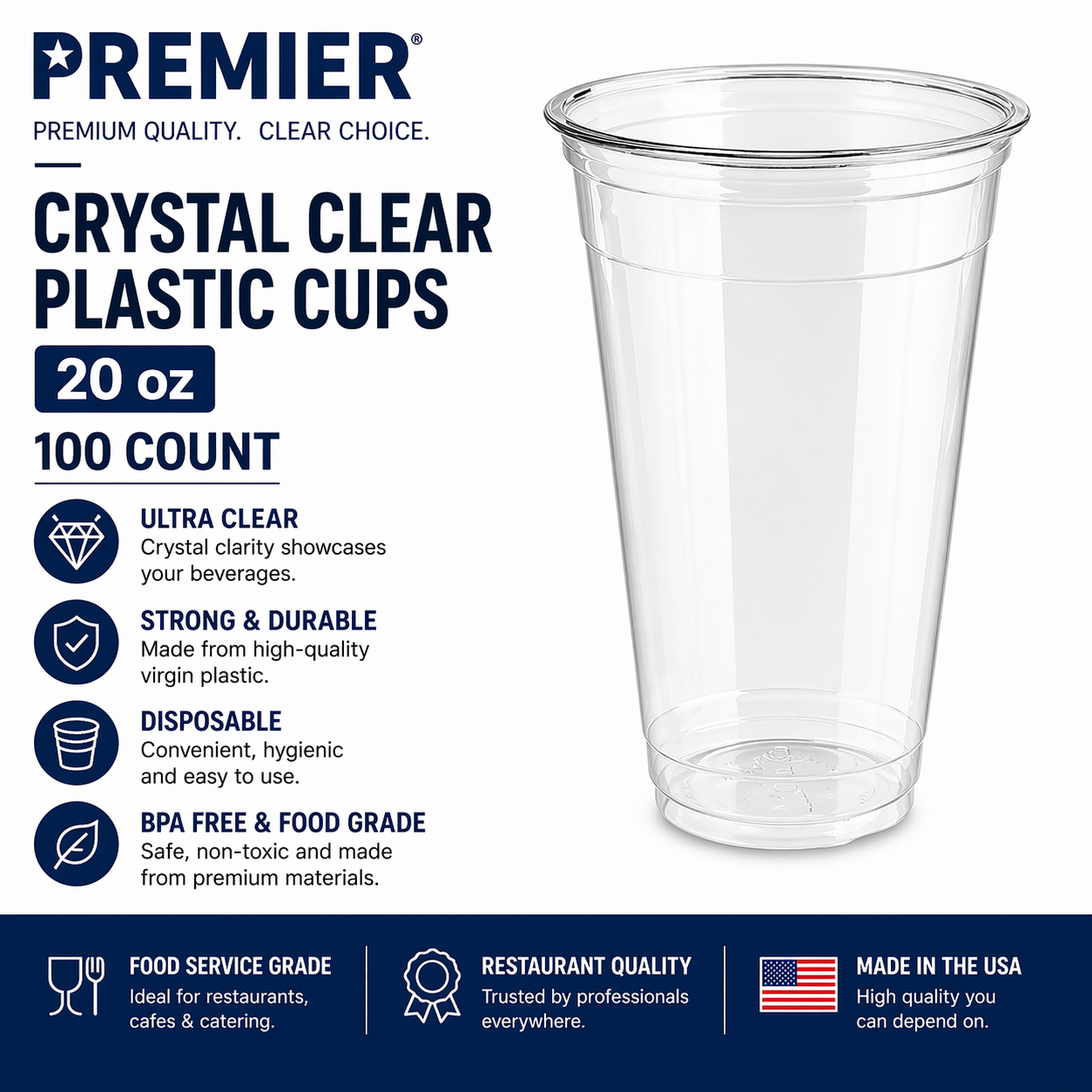 Premier PET GLASS 20 OZ 1000 CT