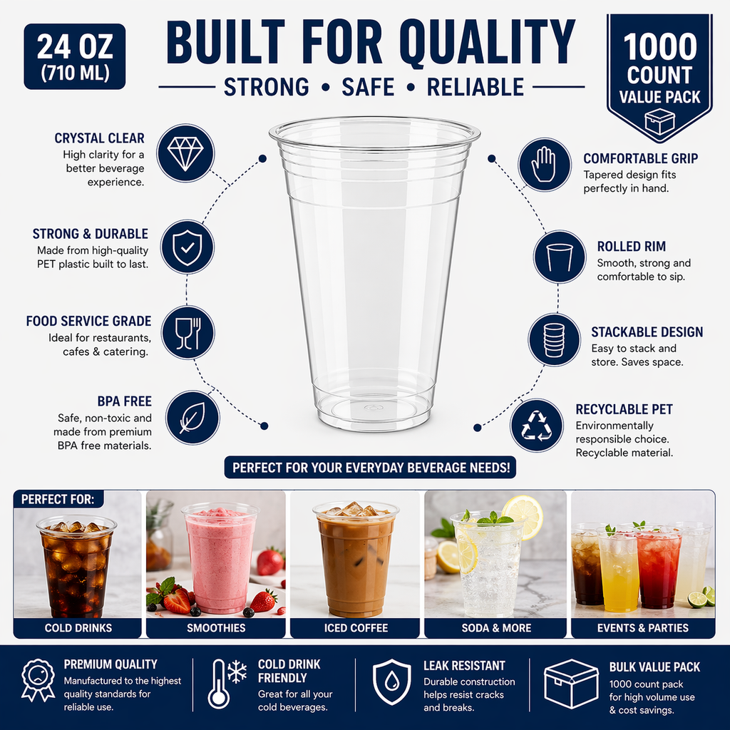 Premier PET GLASS 24 OZ 1000 CT